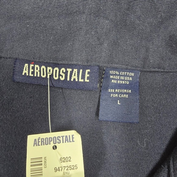 Vintage Aeropostale Shirt Mens Large Blue Long Sleeve Pullover Collar Cotton Y2K - Picture 4 of 11